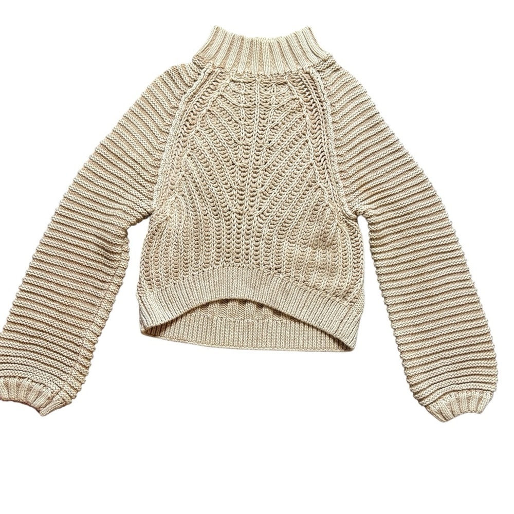 Free People Cream Ribbed Women's Sweater XS